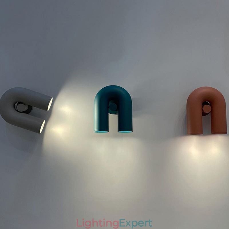 Wall Sconce U Shape Minimalist Creative Wall Light 90° Rotating Lampshade