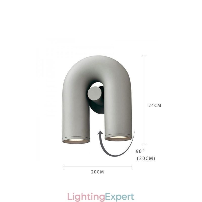 Wall Sconce U Shape Minimalist Creative Wall Light 90° Rotating Lampshade