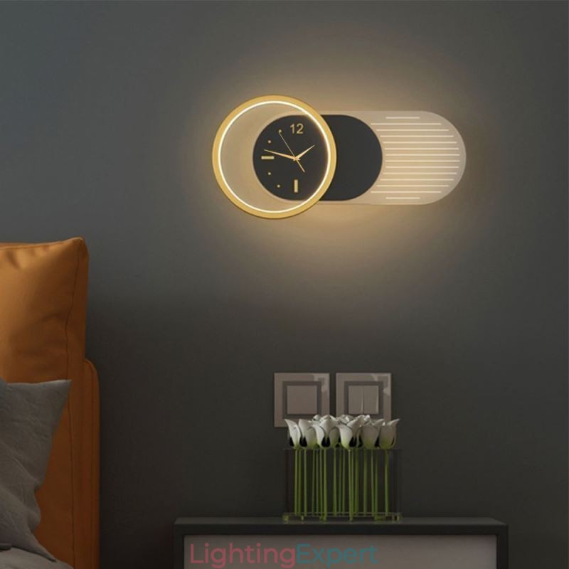 Wall Lamp Modern Minimalist Acrylic Wrought Iron Clock Wall Light