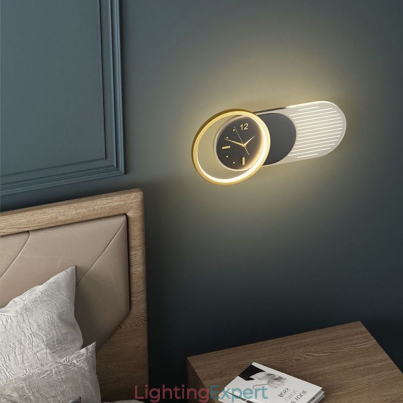Wall Lamp Modern Minimalist Acrylic Wrought Iron Clock Wall Light