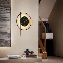 Clock Wall Light Modern Minimalist Wrought Iron Wall Lamp And