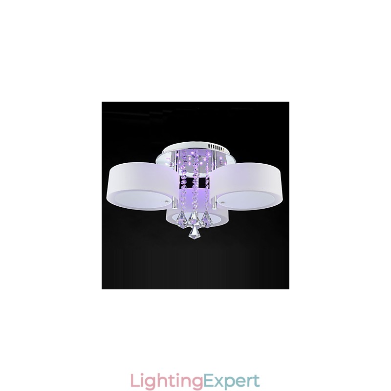 Remote Control Flush Mount Crystal Modern Contemporary