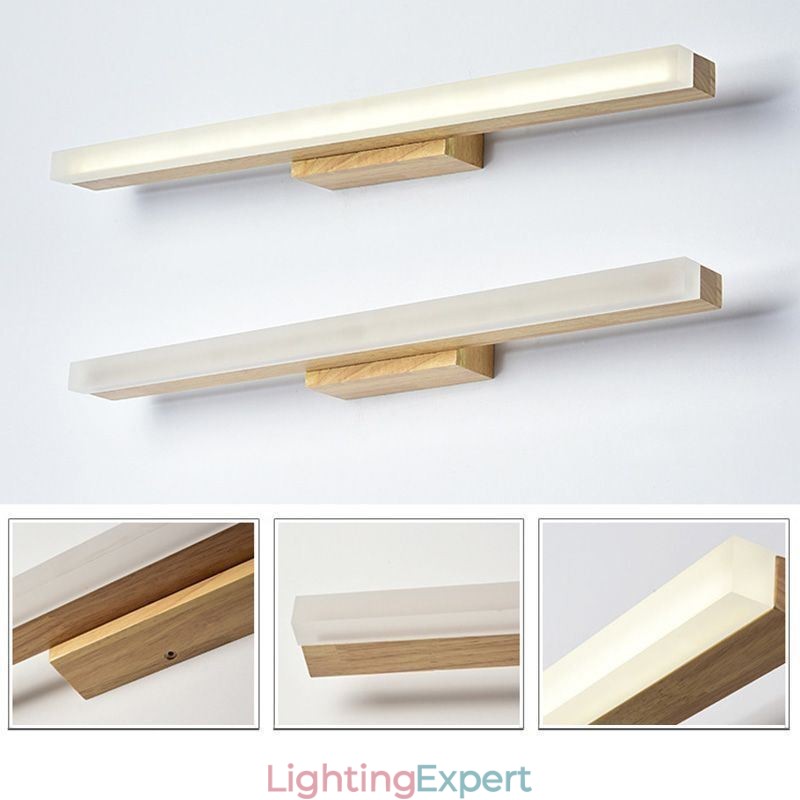 Mirror Light Solid Wood Wall Light Modern Sconce Wall Lamp