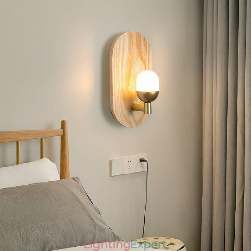 Decoration Wall Wood Lamp Entrance Aisle Lights Nordic Bedside Wall Light