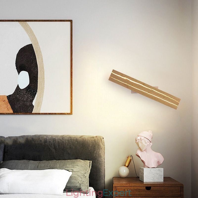 Modern Wood Wall Lamp Entrance Aisle Lights Nordic Bedside Wall Light