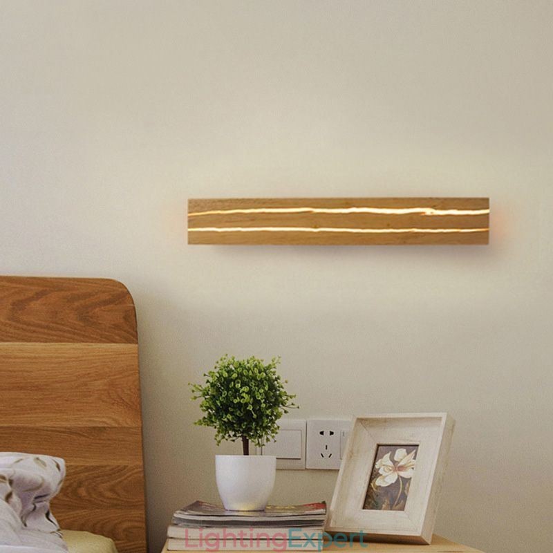 Modern Wood Wall Lamp Entrance Aisle Lights Nordic Bedside Wall Light