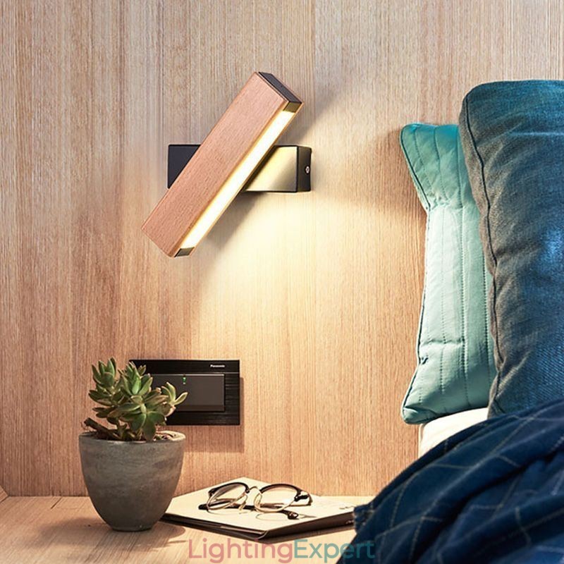 Europe Solid Wood Wall Lamp Bedside Wall Lighting Modern Simplicity Lamps