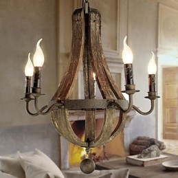 Chandelier 5 lights Vintage Retro Country Living Dining Metal