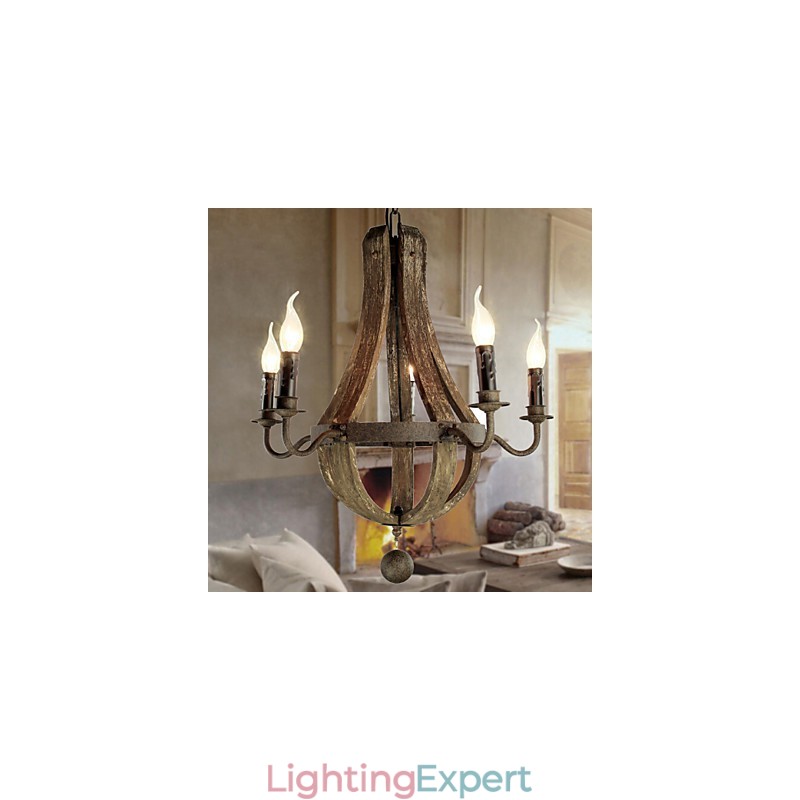 Chandelier 5 lights Vintage Retro Country Living Dining Metal