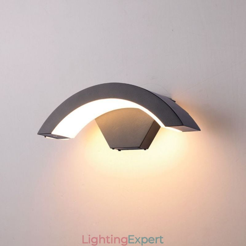 Minimalist Aluminum Lamp Garden Waterproof Crescent Wall Light
