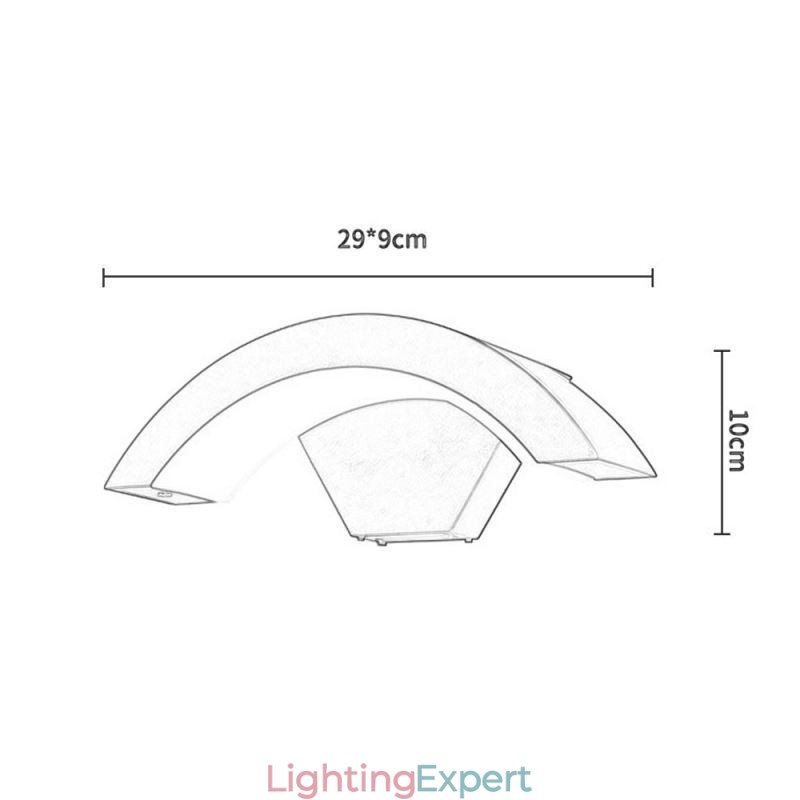 Minimalist Aluminum Lamp Garden Waterproof Crescent Wall Light