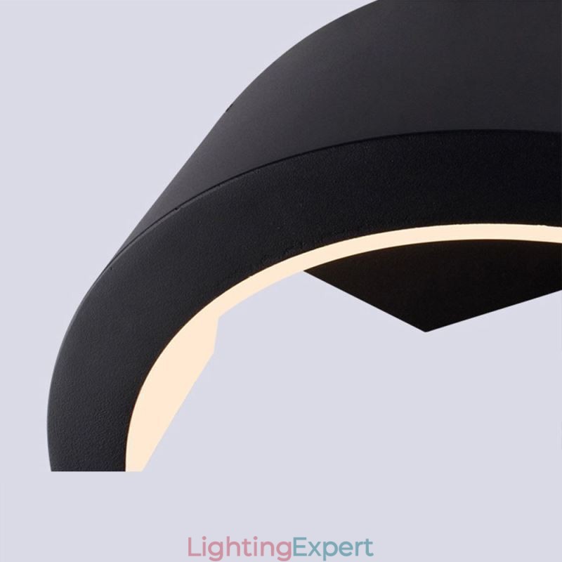 Minimalist Aluminum Lamp Garden Waterproof Crescent Wall Light