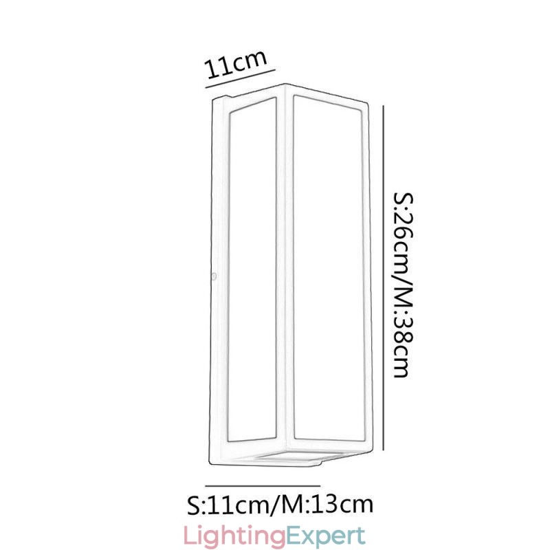 Rectangular Wall Light Modern Waterproof Villa Porch Wall Lamp