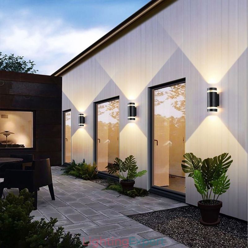 Wall Light Waterproof Up Down Aluminum Double Head Wall Lamp