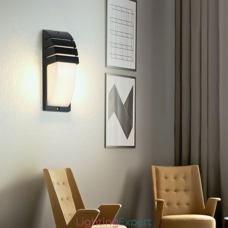Waterproof Outdoor Porch Light Black Aluminium Wall Lamp Garden Courtyard Light