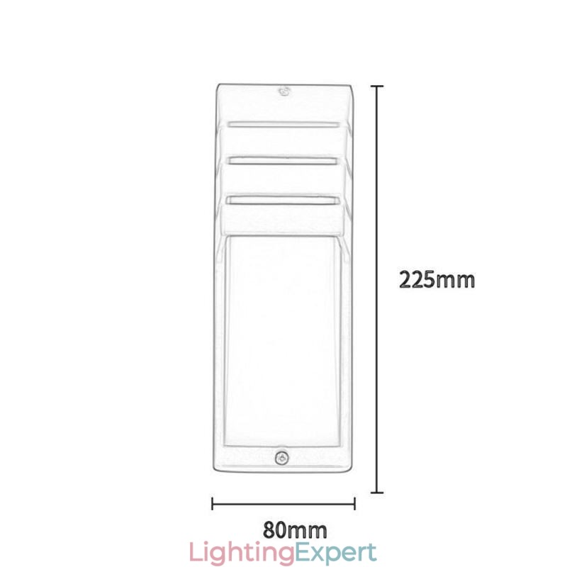 Waterproof Outdoor Porch Light Black Aluminium Wall Lamp Garden Courtyard Light