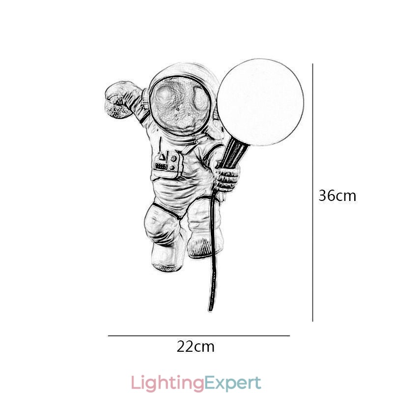 Modern Wall Sconce Creative Astronaut Resin Wall Light Kids