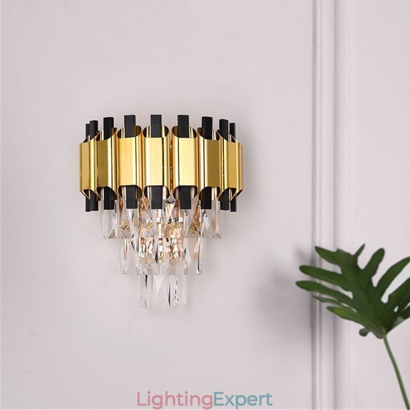 Hanging Crystal Modern Wall Light Sconce Hardwired 11.81" High Fixture