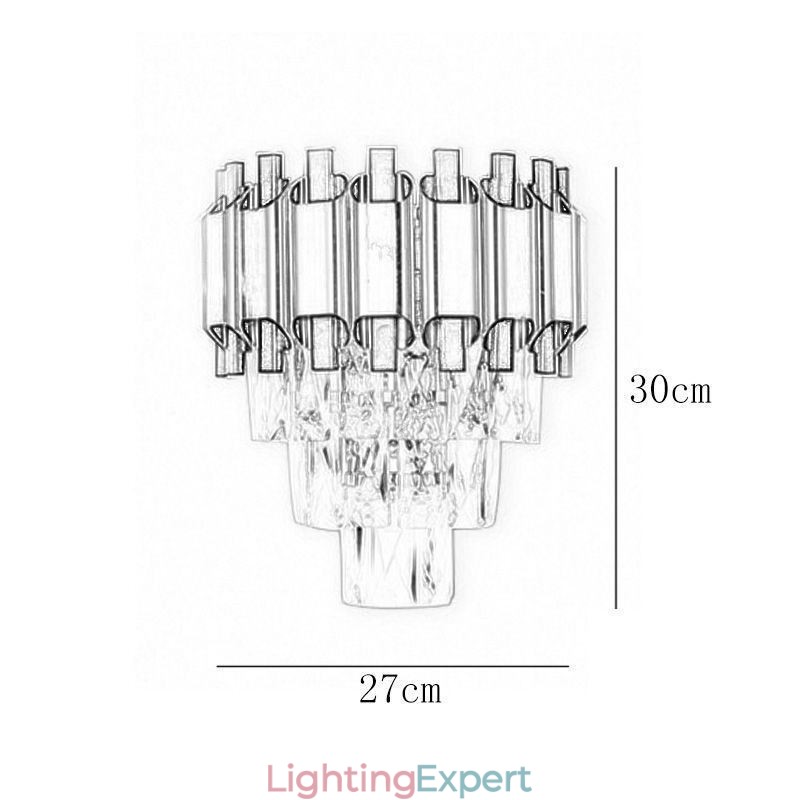 Hanging Crystal Modern Wall Light Sconce Hardwired 11.81" High Fixture