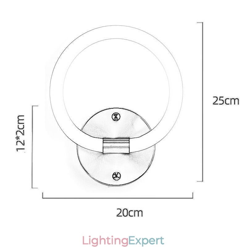 Modern Wall Light Fixtures Round Ring Wall Sconces Tricolor Dimming