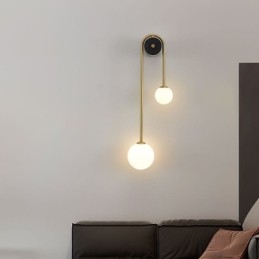 Globe Glass Wall Sconce Lighting Modern Brass Wall Light