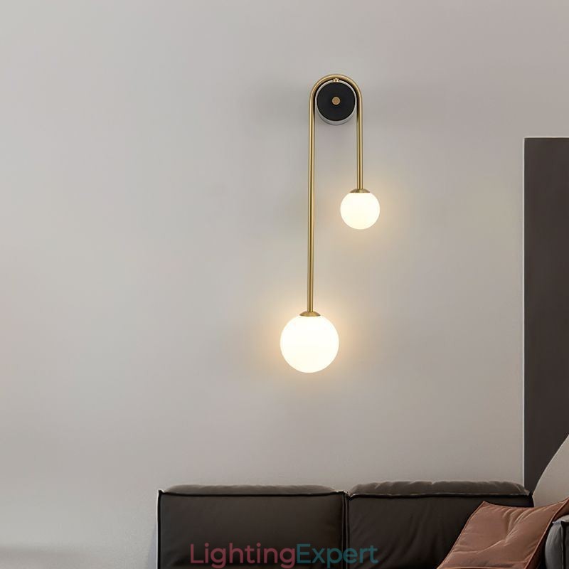 Globe Glass Wall Sconce Lighting Modern Brass Wall Light