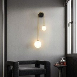 Globe Glass Wall Sconce Lighting Modern Brass Wall Light