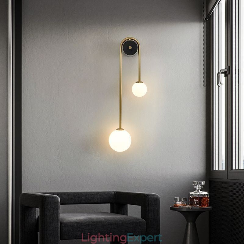 Globe Glass Wall Sconce Lighting Modern Brass Wall Light