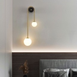 Globe Glass Wall Sconce Lighting Modern Brass Wall Light