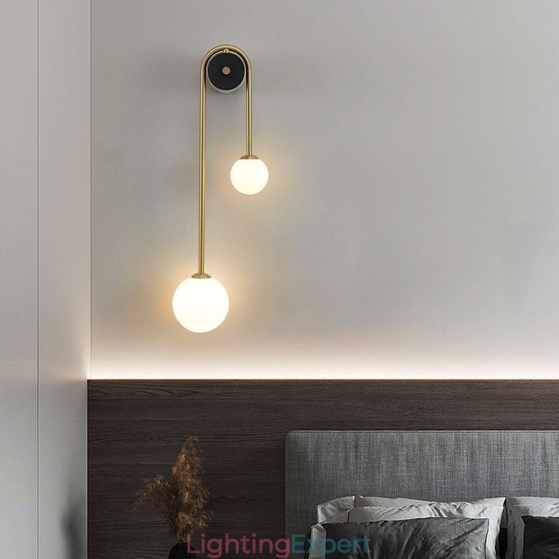 Globe Glass Wall Sconce Lighting Modern Brass Wall Light