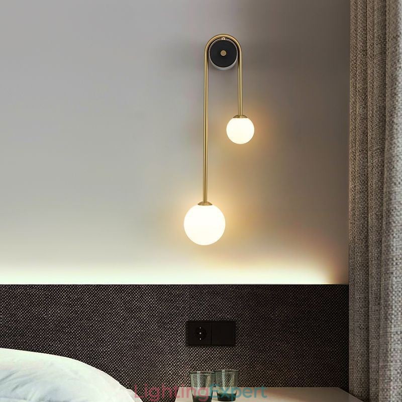 Globe Glass Wall Sconce Lighting Modern Brass Wall Light