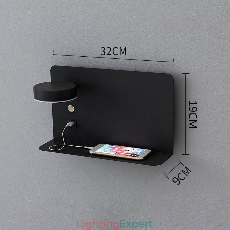 Wall Lamp Rotatable Sconce Light with USB Charging Port