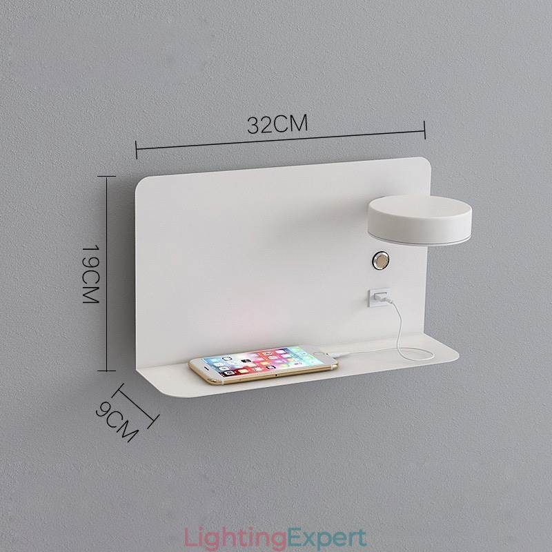 Wall Lamp Rotatable Sconce Light with USB Charging Port