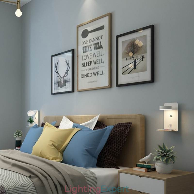 Wall Lamp Rotatable Sconce Light with USB Charging Port
