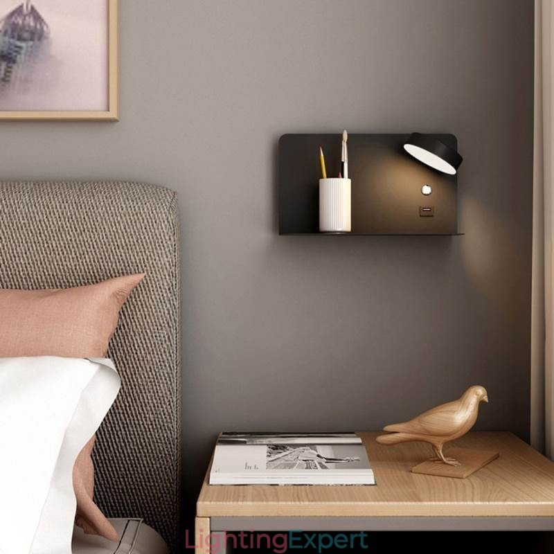 Wall Lamp Rotatable Sconce Light with USB Charging Port