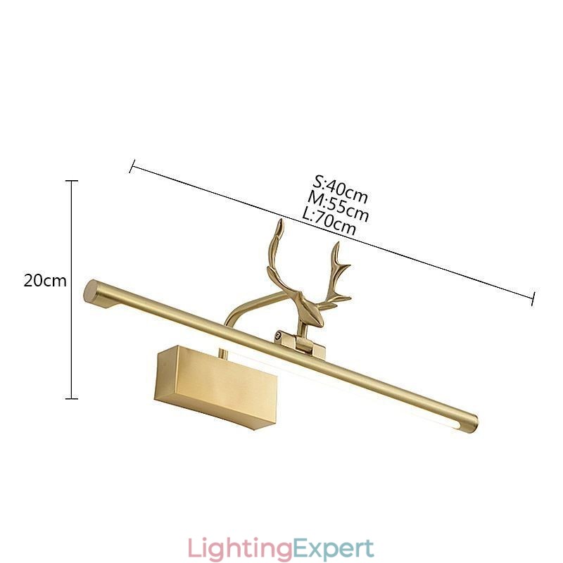 Nordic Brass Wall Lamp Mirror Front Light
