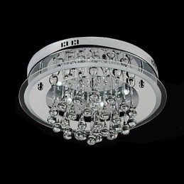 Modern Contemporary Chrome Crystal Flush Mount