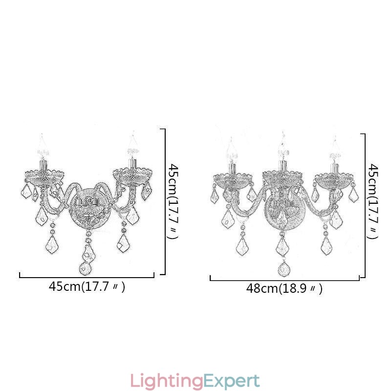 European Crystal Sconce Wall Light Red Colour Light