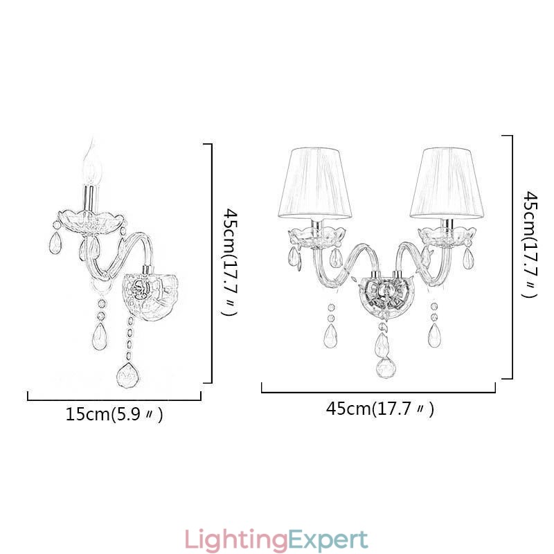 European Wall Light Crystal Sconce Red Colour