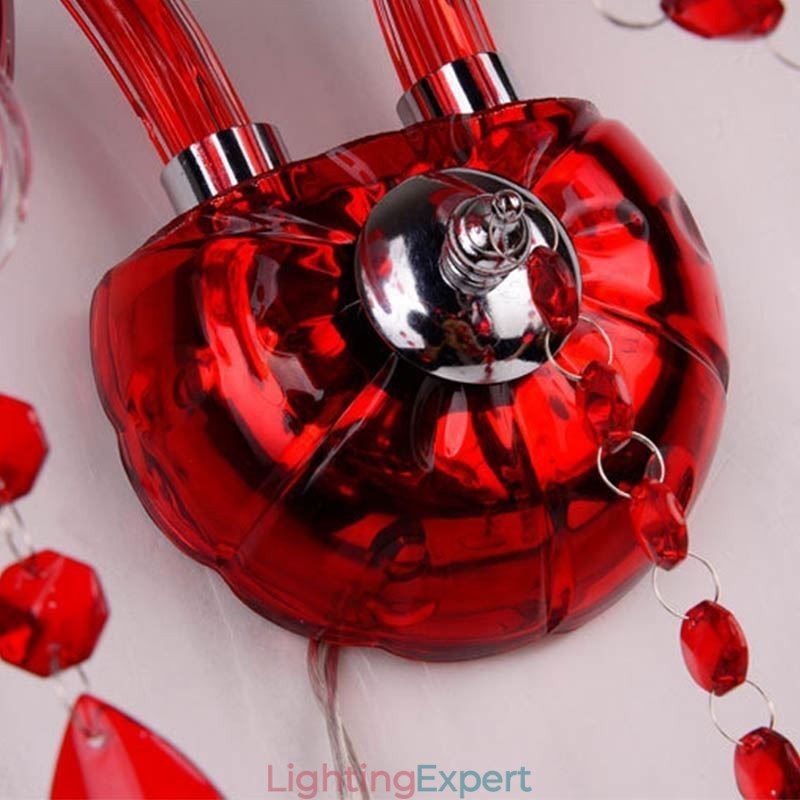 European Wall Light Crystal Sconce Red Colour