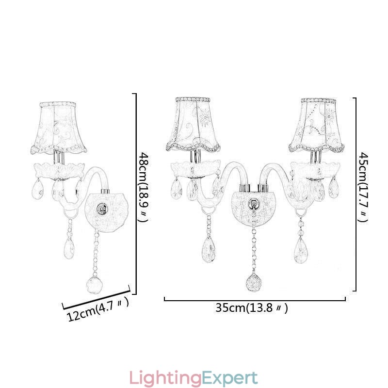 Classic European Style Crystal Sconce Elegant Wall Light