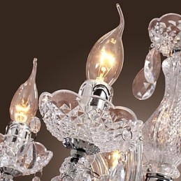 Upligh Chrome Ceiling Lamp Candle light Acrylic Fixture Chandelier Pendant