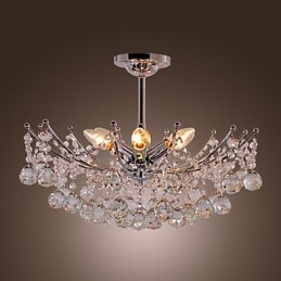 Luxuriant Crystal Chandelier with 6 Lights Pendant Chandelier