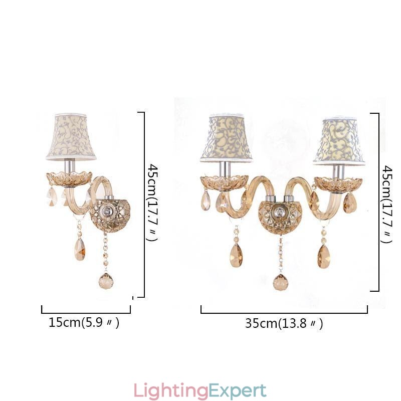 Elegant Crystal Sconce European Style Wall Light Aisle