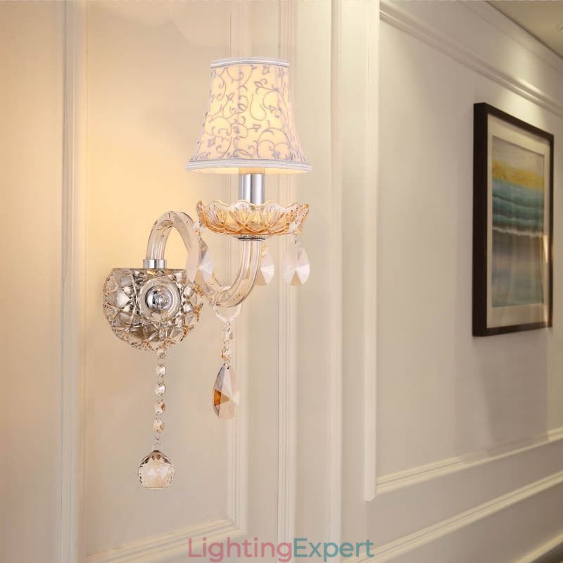 Elegant Crystal Sconce European Style Wall Light Aisle