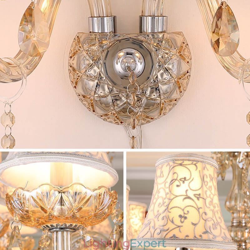 Elegant Crystal Sconce European Style Wall Light Aisle