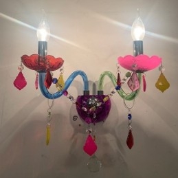Colourful Crystal Sconce European Two Light Wall Light Aisle