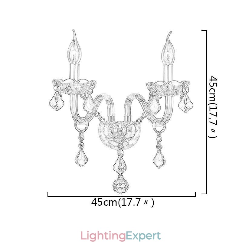 European Crystal Sconce Elegant Two Light Wall Light Stairs