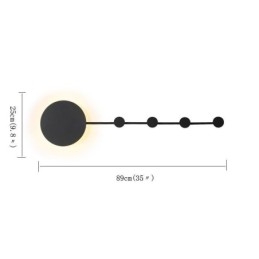 Modern Wall Light Circular Wall Lamp Black Hook Sconce Bedside Lighting