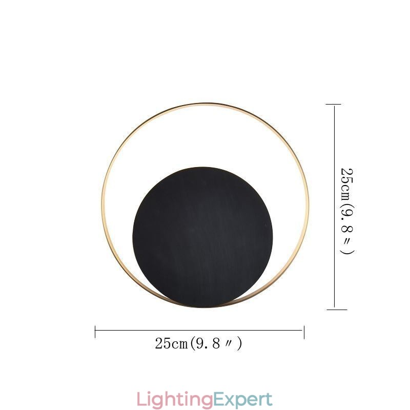 Modern Style Wall Light Black Circular Wall Sconce Creative Lamp Bedside Lighting